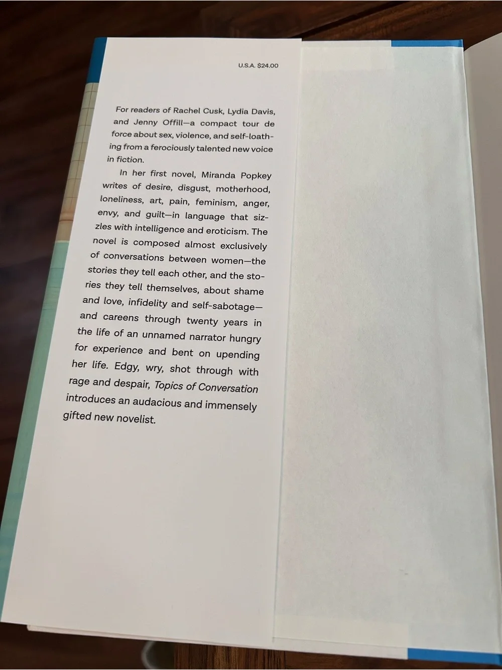 Topics of Conversation by Miranda Popkey BOTM hardcover
